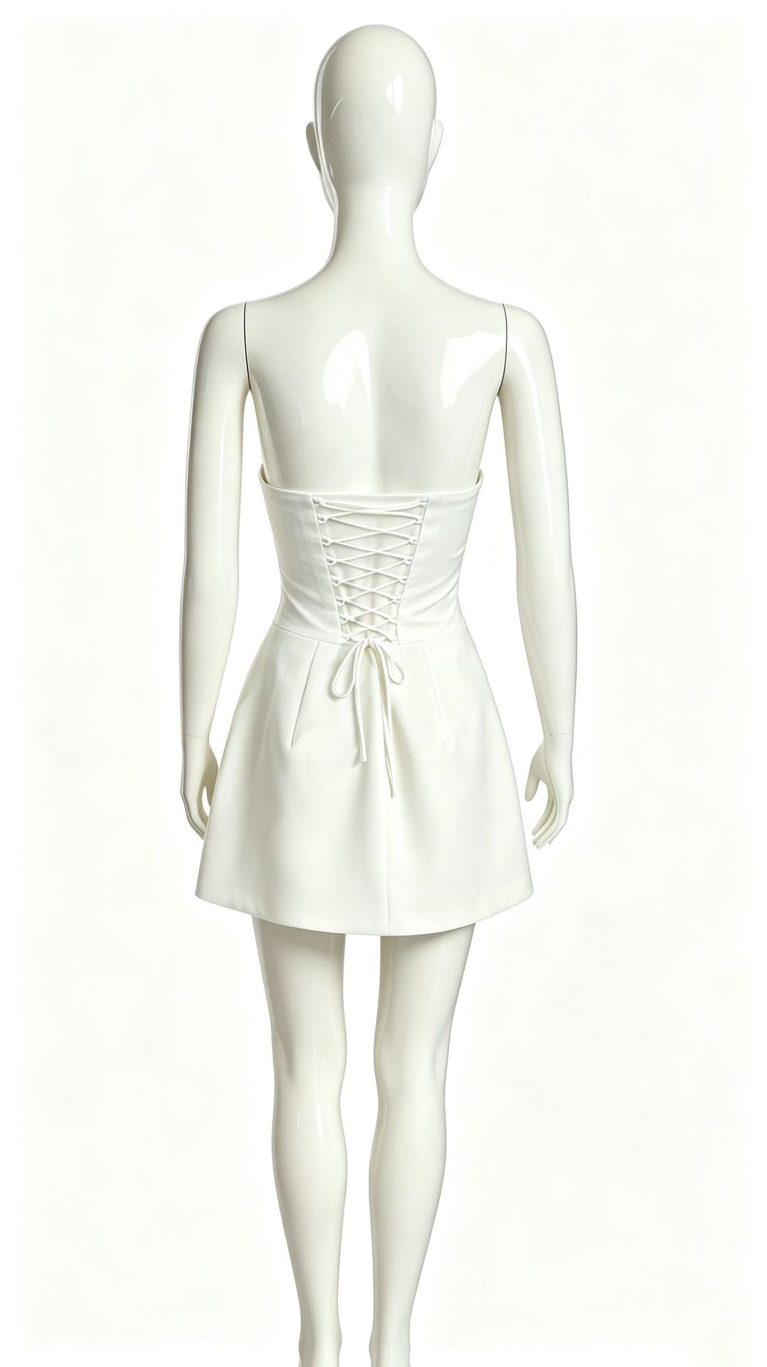 Women's Strapless Corset Mini Dress White