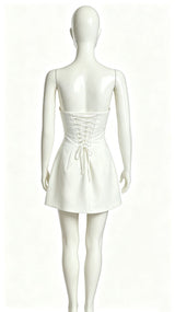 Women's Strapless Corset Mini Dress White