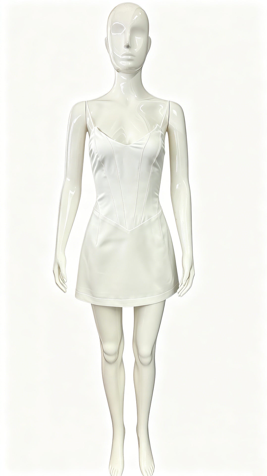 Women's Strapless Corset Mini Dress White