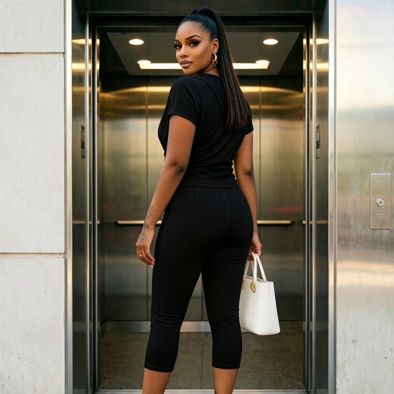 Women's V Neck Short Sleeve Jumpsuit