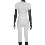 Women's V Neck Short Sleeve Jumpsuit