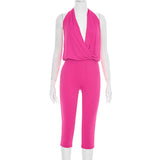 Women's Halter Neck Capri Jumpsuit