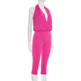Women's Halter Neck Capri Jumpsuit