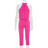 Women's Halter Neck Capri Jumpsuit