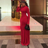 Women's High Neck Bodycon Maxi Dress