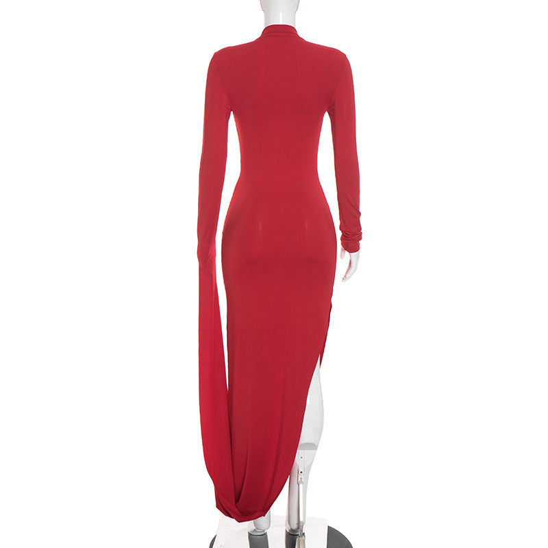 Women's High Neck Bodycon Maxi Dress