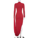 Women's High Neck Bodycon Maxi Dress