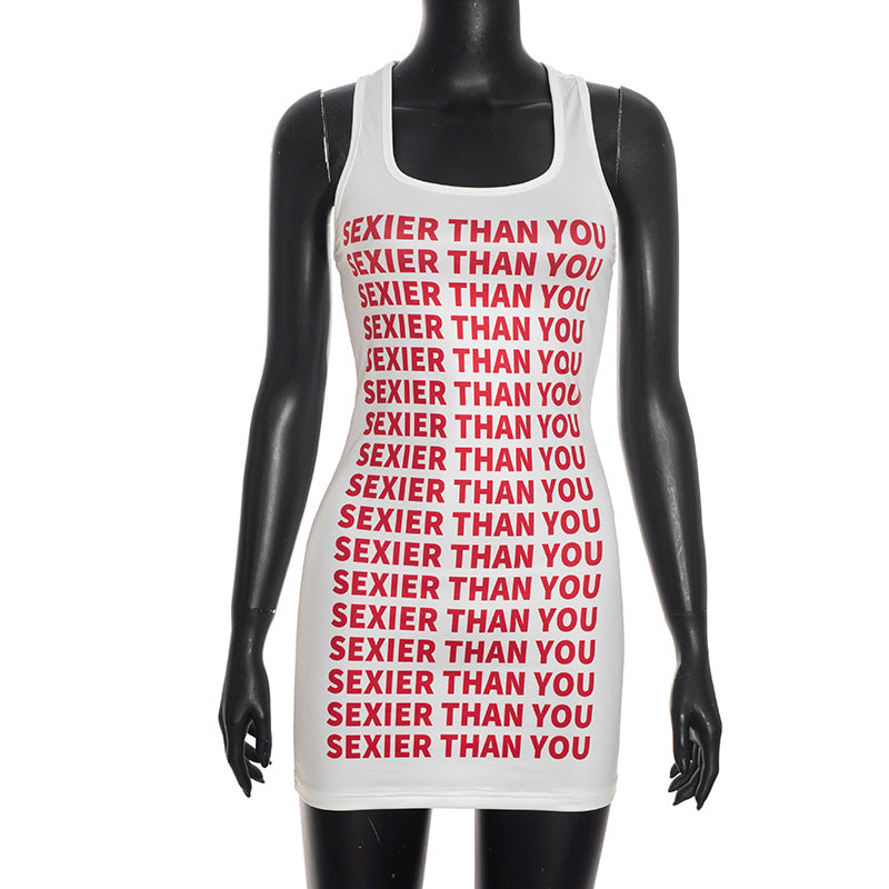 Women's Graphic Sleeveless Tank Mini Dress