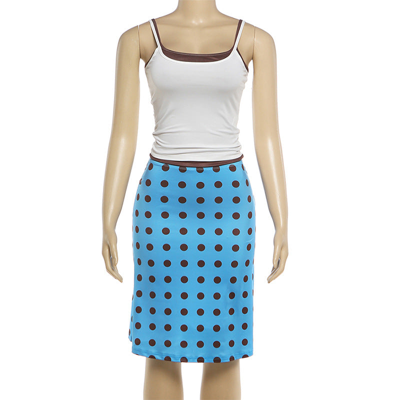Women's Polka Dot Midi Skirt