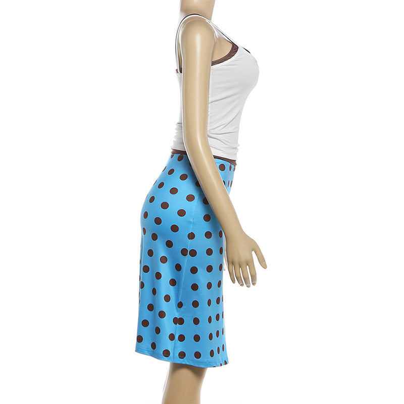Women's Polka Dot Midi Skirt