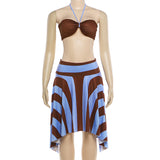 Women's Halter Crop Top & Skirt Set