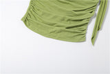 Ruched Strapless Tube Top With Scarf