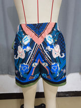 Jungle Safari Print Wrap Mini Skirt with Side Tie