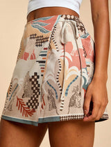 Jungle Safari Print Wrap Mini Skirt with Side Tie