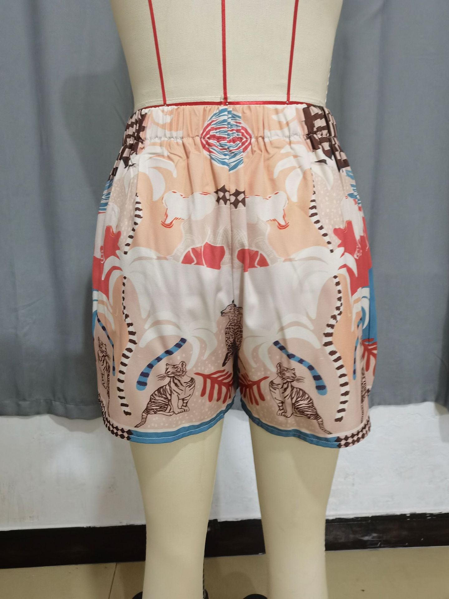 Jungle Safari Print Wrap Mini Skirt with Side Tie