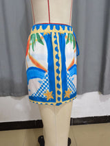 High-Waisted Flowy Floral Shorts with Drawstring