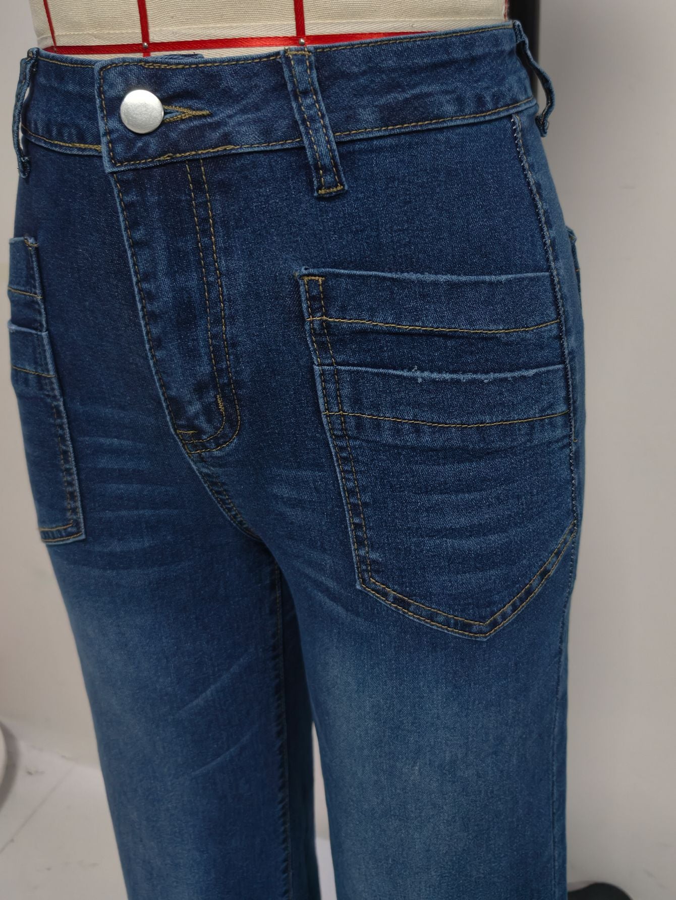 High-Waist Wide-Leg Crop Jeans with Patch Pockets