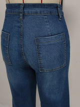 High-Waist Wide-Leg Crop Jeans with Patch Pockets