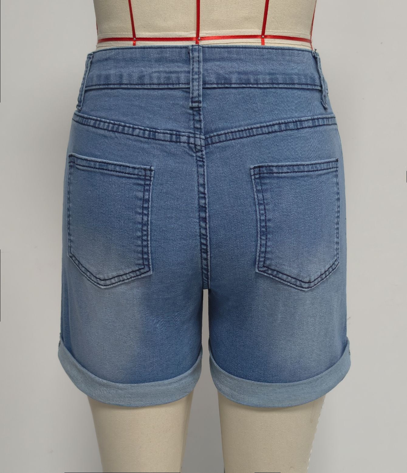 Patriotic Distressed Denim Shorts with Eagle Patch