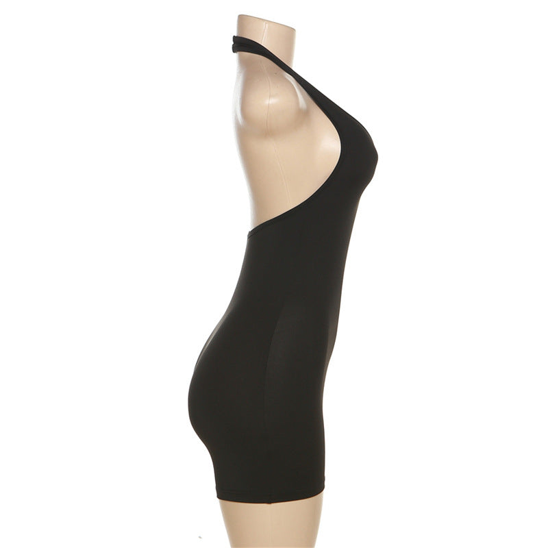 Halter Neck Plunge Backless Bodycon Romper