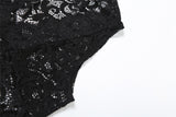  Floral Lace Sleeveless Plunge V-Neck Romper