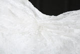White Floral Lace Twist Ruffle Strap Maxi Dress