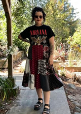 Patchwork Nirvana Graphic Midi Dress
