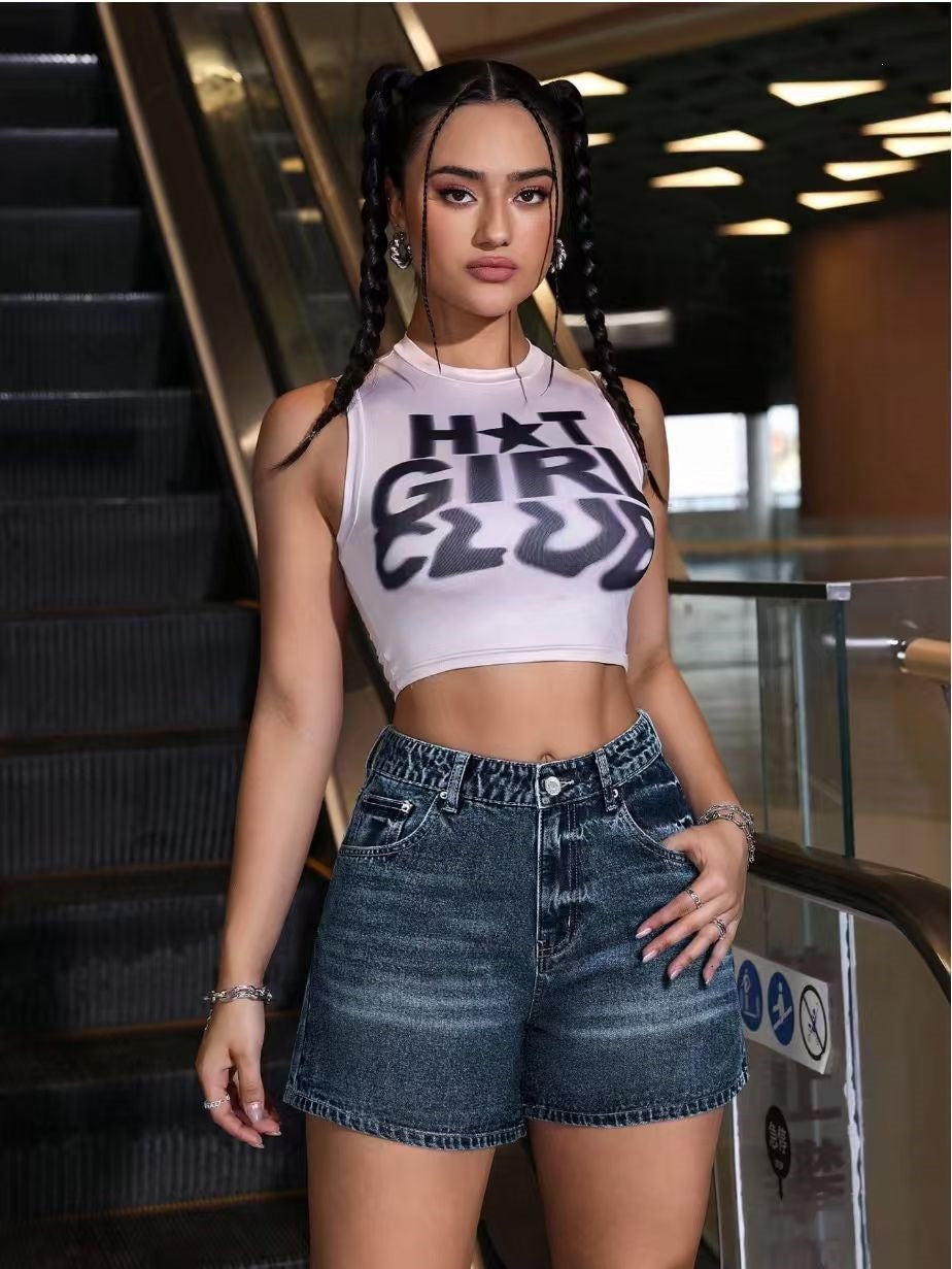 Women's High Waist Denim Shorts