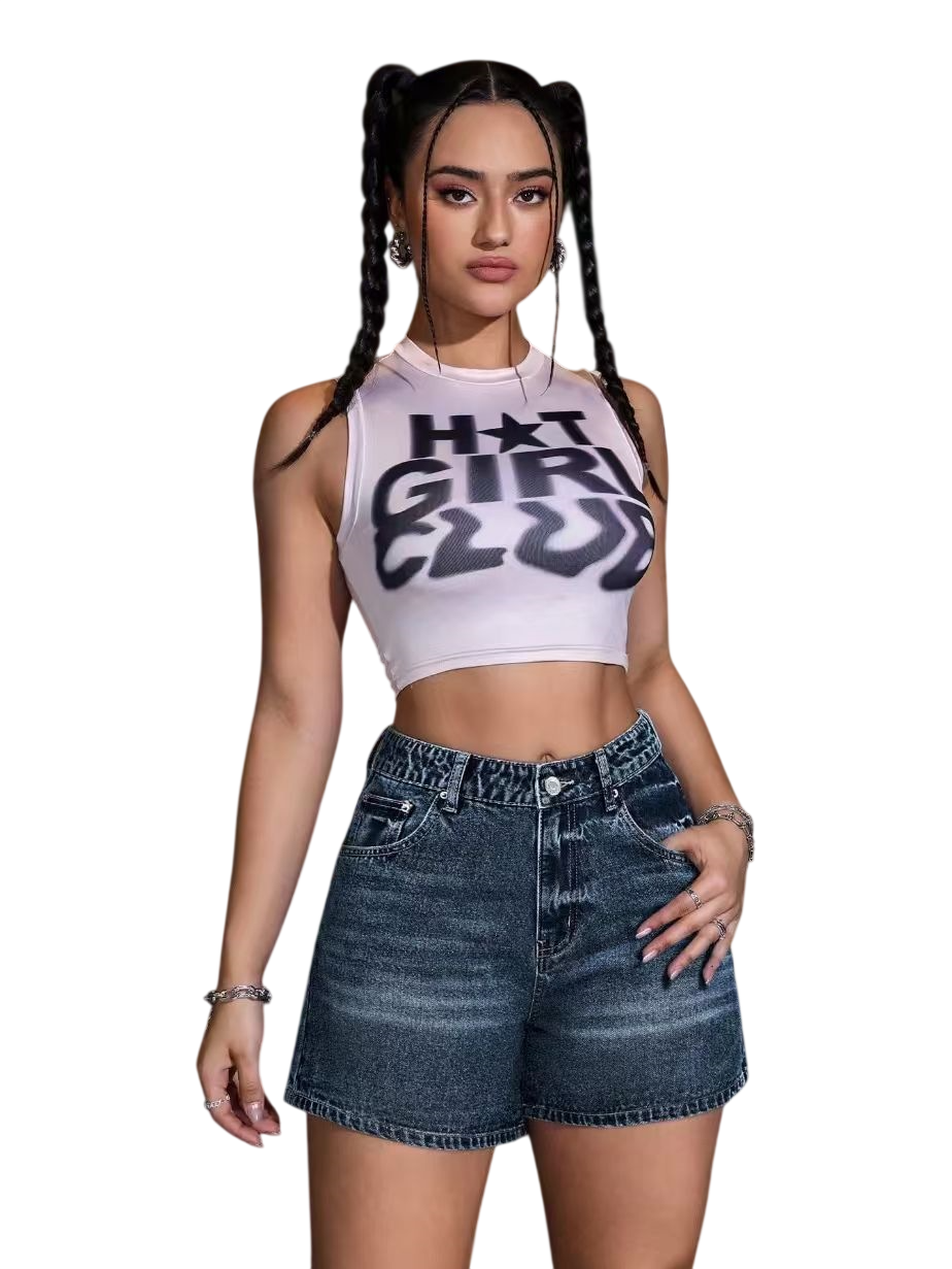 Women's High Waist Denim Shorts