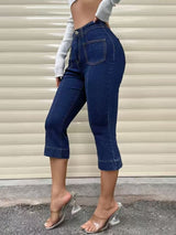 Women's High Waist Cropped Denim Jeans