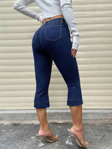 Women's High Waist Cropped Denim Jeans