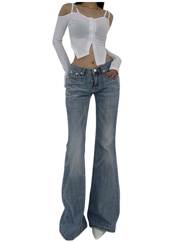Women's Low Rise Flare Denim Jeans