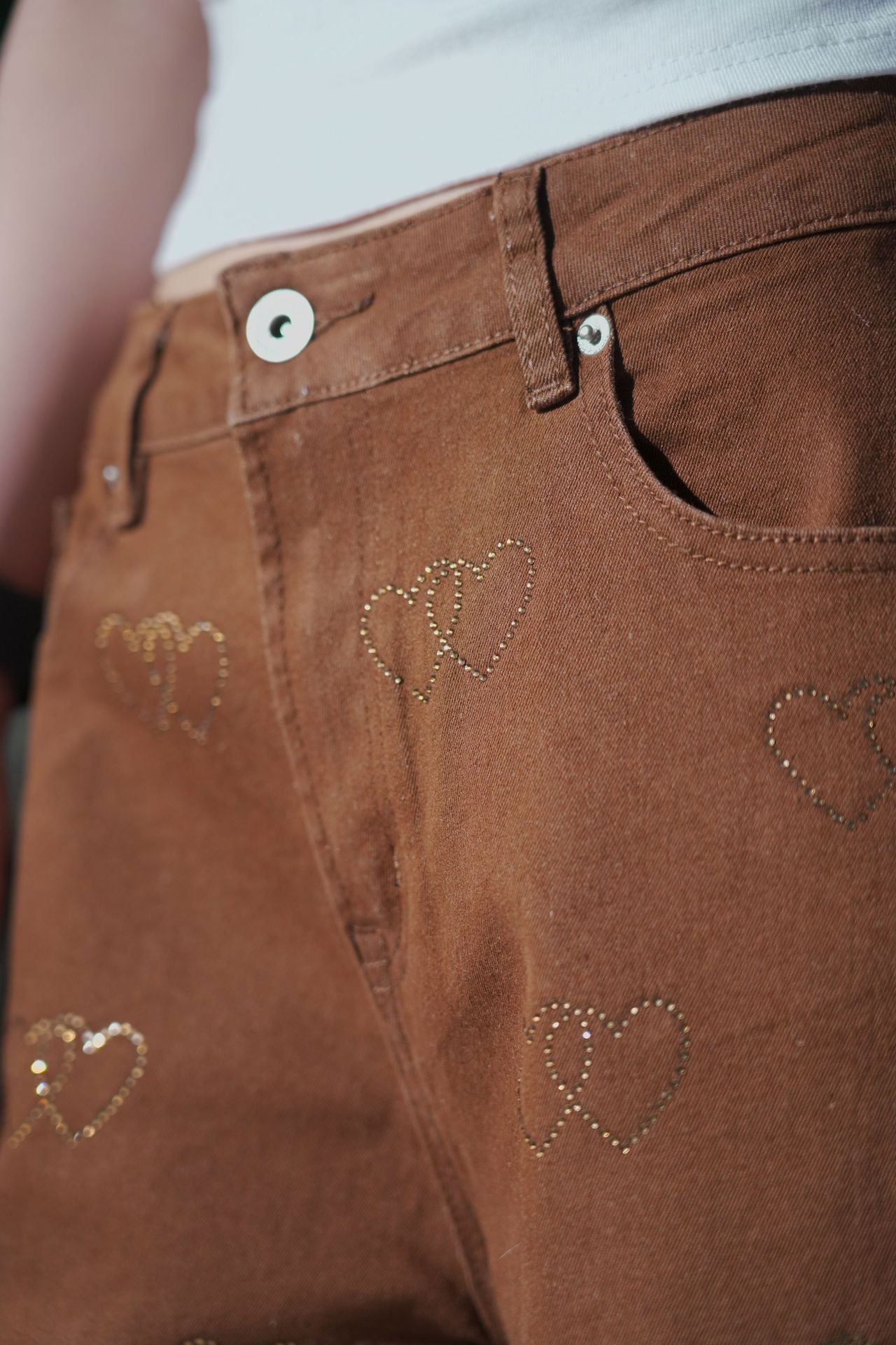 Women's Heart Print Wide Leg Jeans