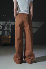 Women's Heart Print Wide Leg Jeans