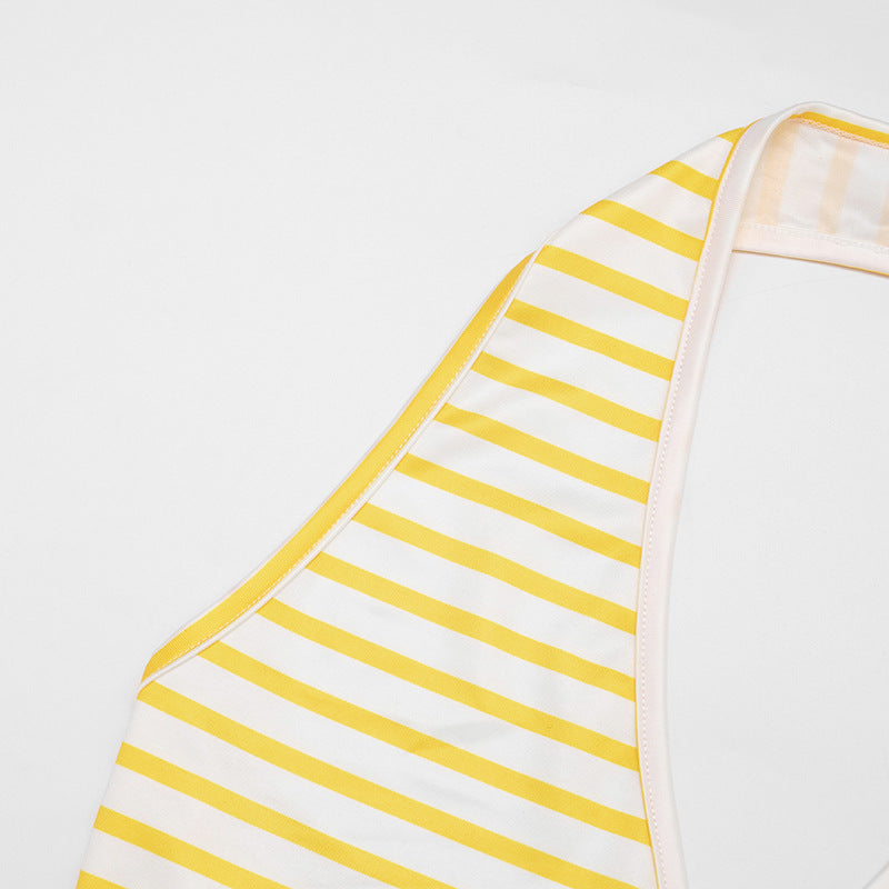 Women's Striped Halter Capri Set