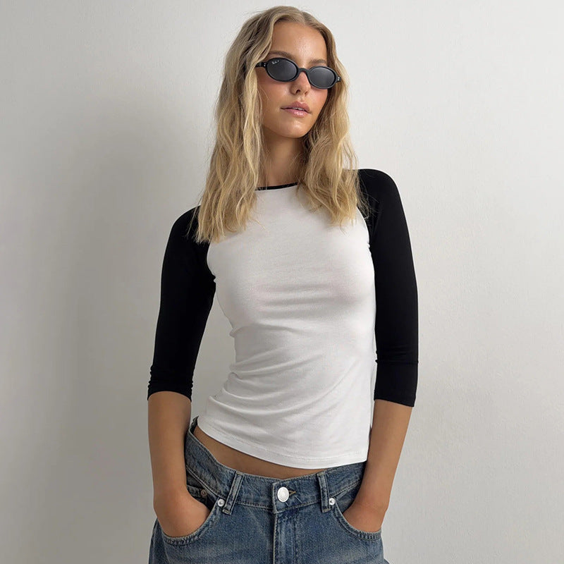 Women's Contrast Raglan Sleeve Tee
