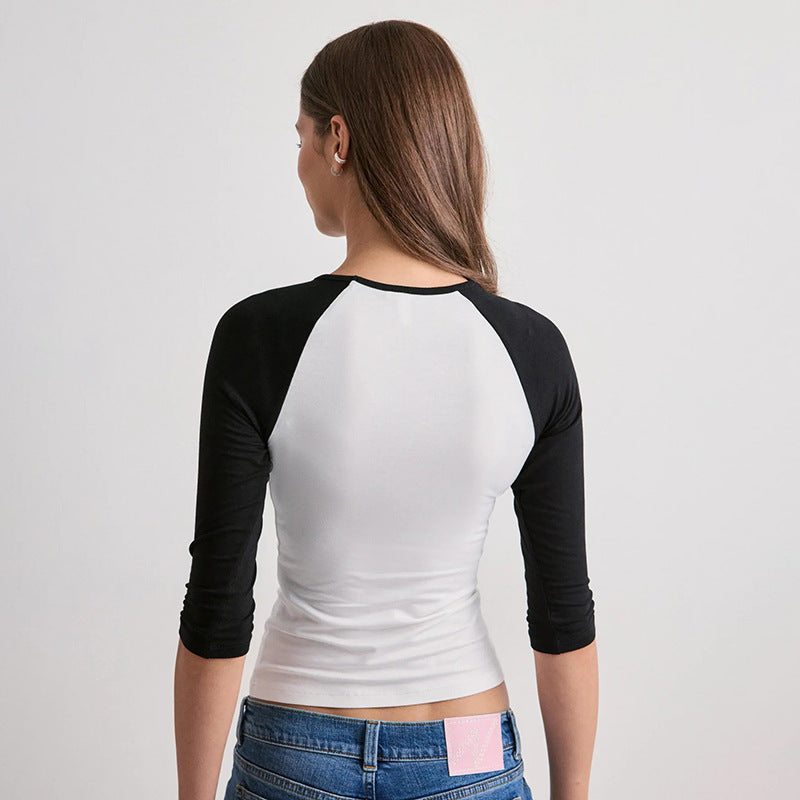 Women's Contrast Raglan Sleeve Tee