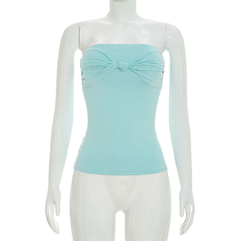 Women's Strapless Ruched Tube Top