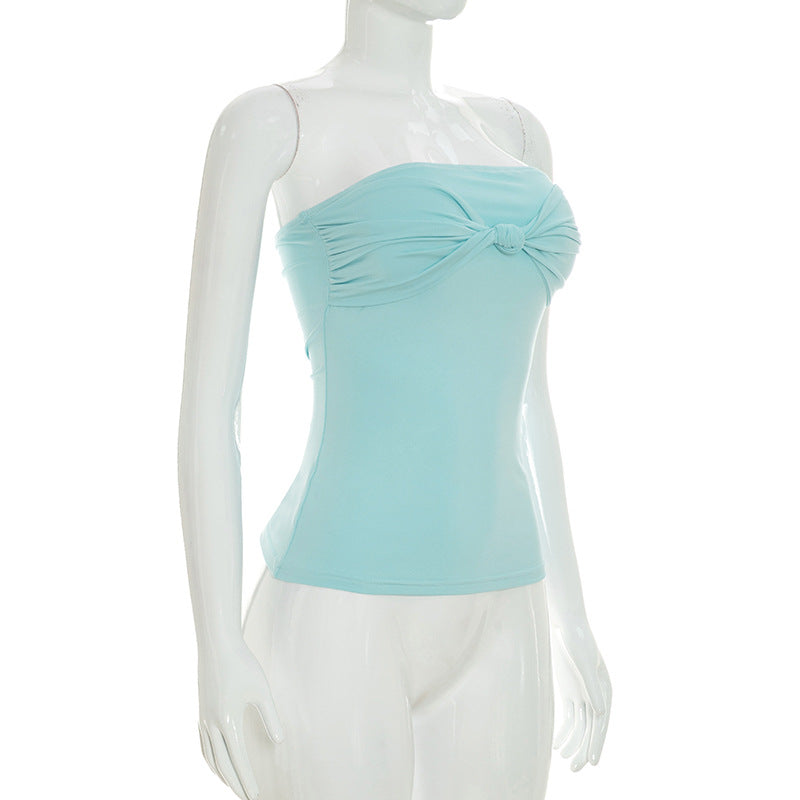 Women's Strapless Ruched Tube Top