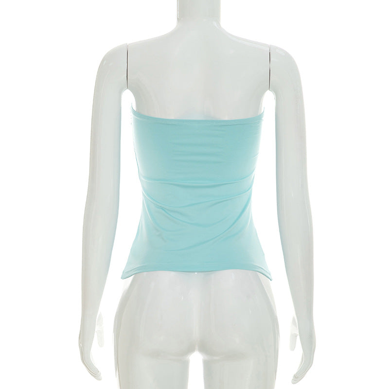 Women's Strapless Ruched Tube Top