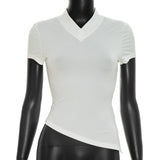 Women's Ruched V-Neck Slim Fit Tee