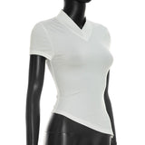 Women's Ruched V-Neck Slim Fit Tee