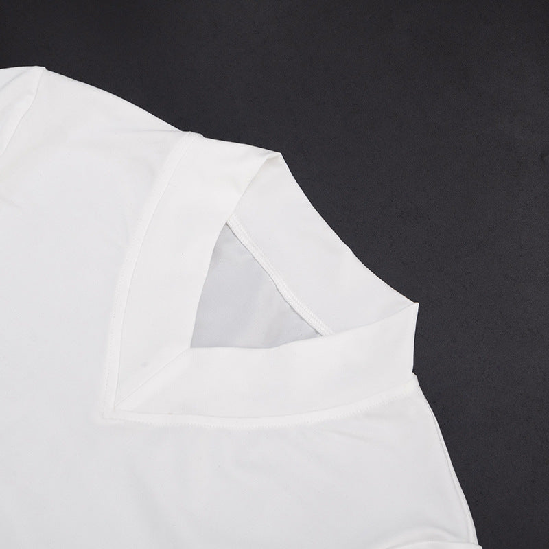 Women's Ruched V-Neck Slim Fit Tee