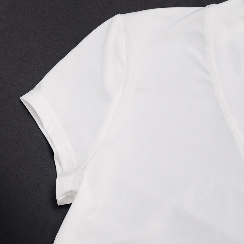 Women's Ruched V-Neck Slim Fit Tee