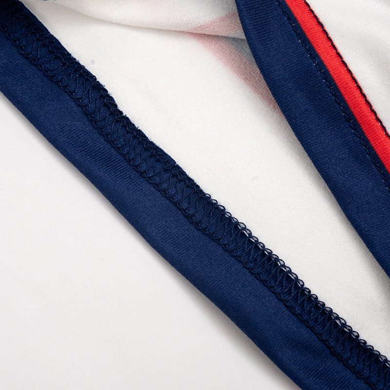 Women's Striped Cropped Polo Shirt