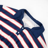 Women's Striped Cropped Polo Shirt