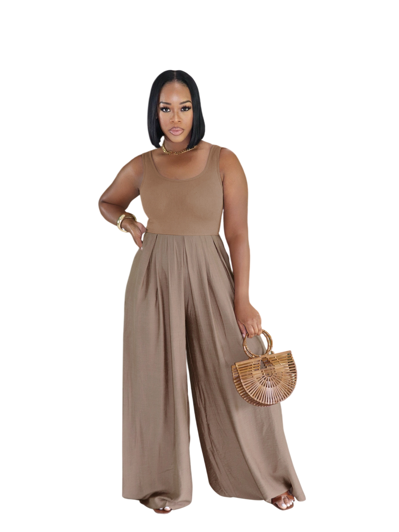 Sleeveless Wide Leg Jumpsuit