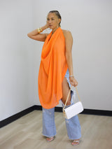 Draped Halter Cover Up Top