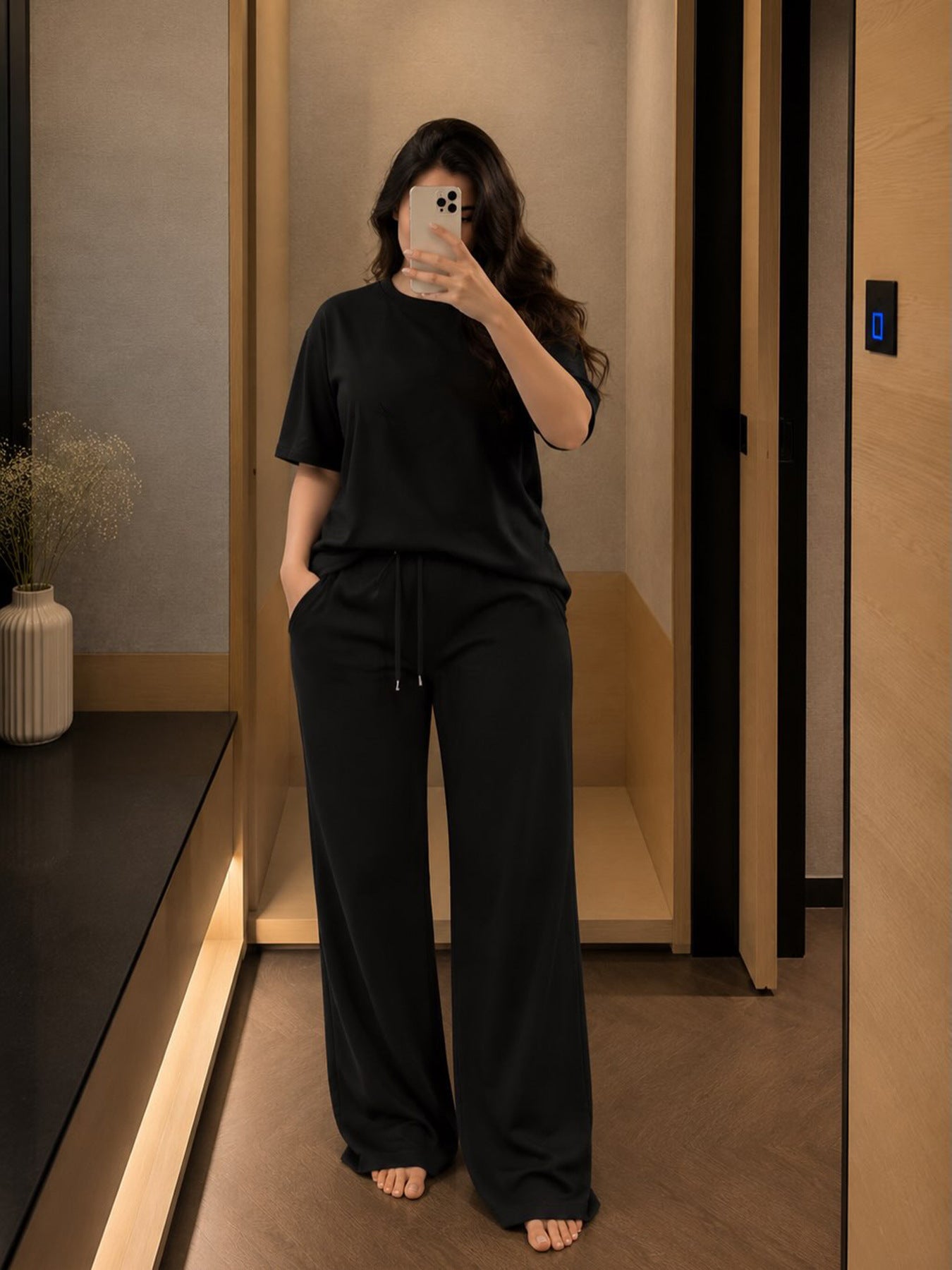 Relaxed Tee & Wide Leg Pants Set