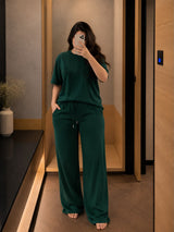 Relaxed Tee & Wide Leg Pants Set